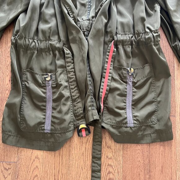 Anthropologie Gisborne Obi Trench Anorak Olive Green Jacket Women’s XL - Picture 5 of 9